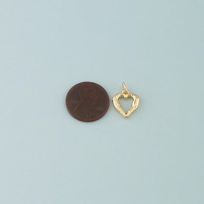18K Gold Filled Heart Charm Pendant for Jewelry Making