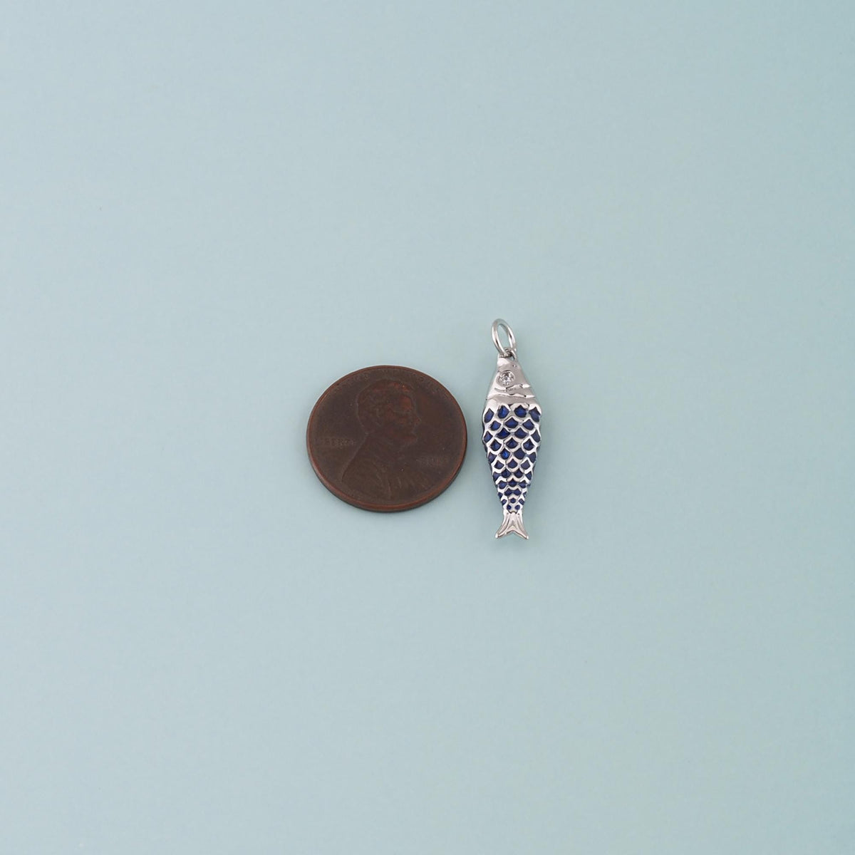 Silver Fish Pendant,Enamel Ocean Charm Bracelet Necklace for DIY Jewelry Making Supply