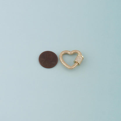 18K Gold Filled Heart Carabiner Clasp,Buckle Clasp,Carabiner Screw Clasp,Turnbuckle for DIY Jewelry
