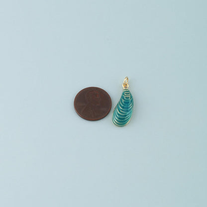 Gold Oyster Charms,18K Gold Filled Conch Pendant,Enamel Conch Shell Charm Bracelet Necklace for DIY Jewelry Making Supply