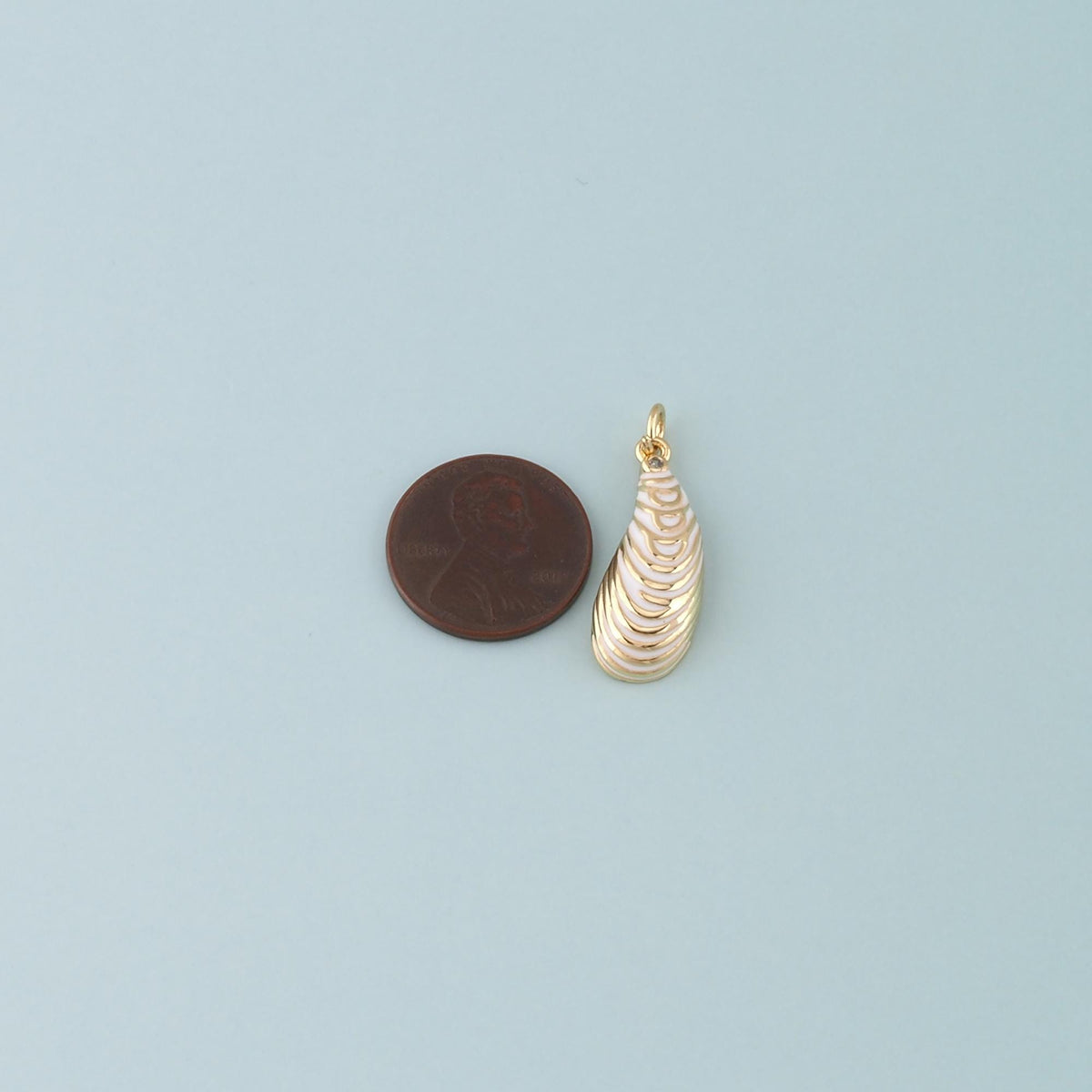 18K Gold Filled Shell Enamel Charm Pendant for Jewelry Making