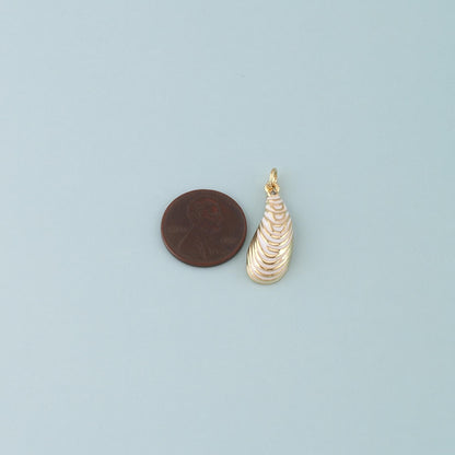 Gold Oyster Charms,18K Gold Filled Conch Pendant,Enamel Conch Shell Charm Bracelet Necklace for DIY Jewelry Making Supply