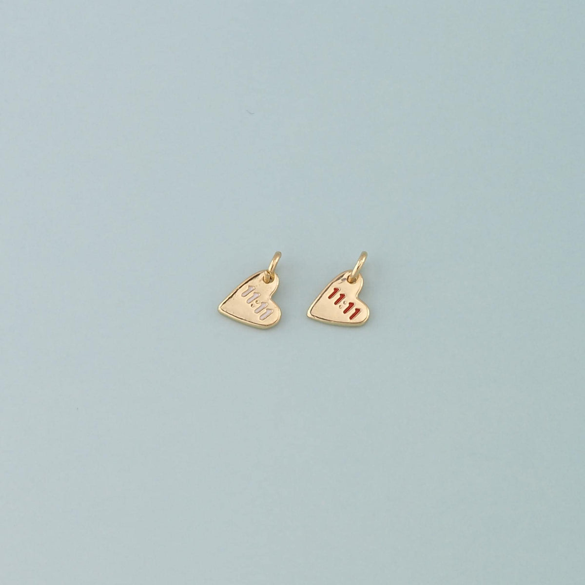 Gold Angel Numbers Charms,18K Gold Filled 11:11 Pendant,Enamel Angel Numbers Charm Bracelet Necklace for DIY Jewelry Making S