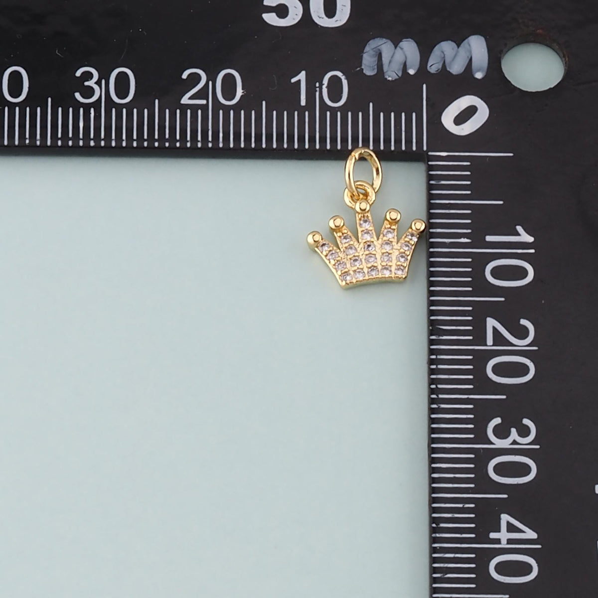 18K Gold Filled Crown Pendant,CZ Micro Pave Crown Charm Bracelet Necklace for DIY Jewelry Making Supply