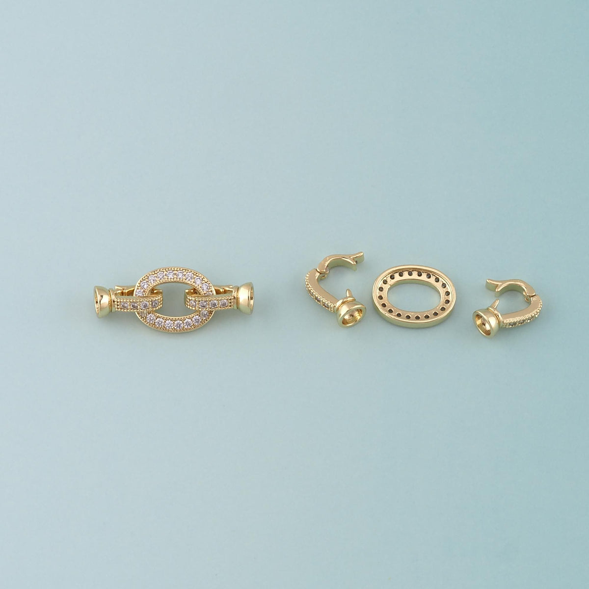 18K Gold Filled Oval Clasp,Carabiner Lock Connector,Spring Push Gate for DIY Jewelry Finding Necklace Bracelet