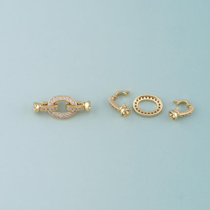 18K Gold Filled Oval Clasp,Carabiner Lock Connector,Spring Push Gate for DIY Jewelry Finding Necklace Bracelet