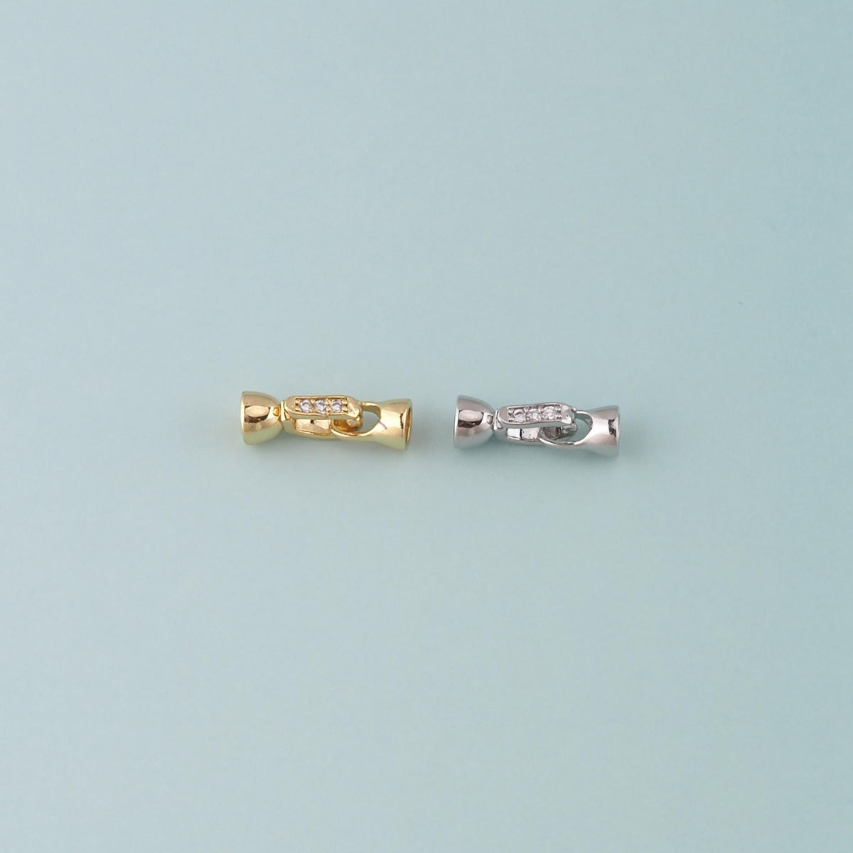 18k Gold Filled Interlocking Clasp,Connector End Cap Clasp for DIY Jewelry Finding Necklace Bracelet