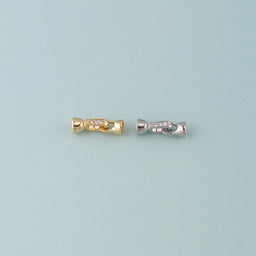 18k Gold Filled Interlocking Clasp,Connector End Cap Clasp for DIY Jewelry Finding Necklace Bracelet