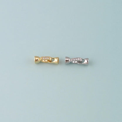 18k Gold Filled Interlocking Clasp,Connector End Cap Clasp for DIY Jewelry Finding Necklace Bracelet