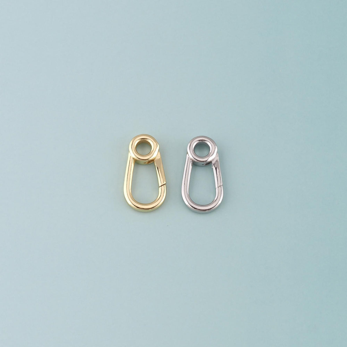 18K Gold Filled Oval Carabiner Clasp,Carabiner Lock Connector,Spring Push Gate for DIY Jewelry Finding Necklace Bracelet