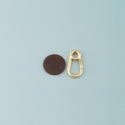 18K Gold Filled Oval Carabiner Clasp,Carabiner Lock Connector,Spring Push Gate for DIY Jewelry Finding Necklace Bracelet