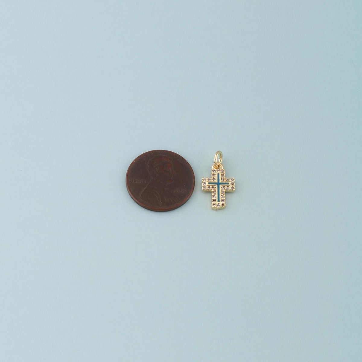 Gold Cross Charms,18K Gold Filled Cross Pendant,Enamel Religion Charm Bracelet Necklace for DIY Jewelry Making Supply