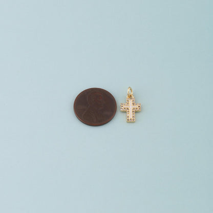 Gold Cross Charms,18K Gold Filled Cross Pendant,Enamel Religion Charm Bracelet Necklace for DIY Jewelry Making Supply