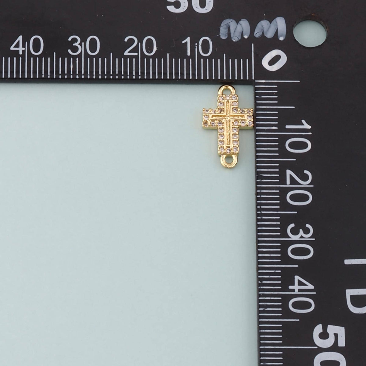 Gold Cross Connector,18K Gold Filled Cross Pendant,CZ Micro Pave Religion Charm Bracelet Necklace for DIY Jewelry Making Supp