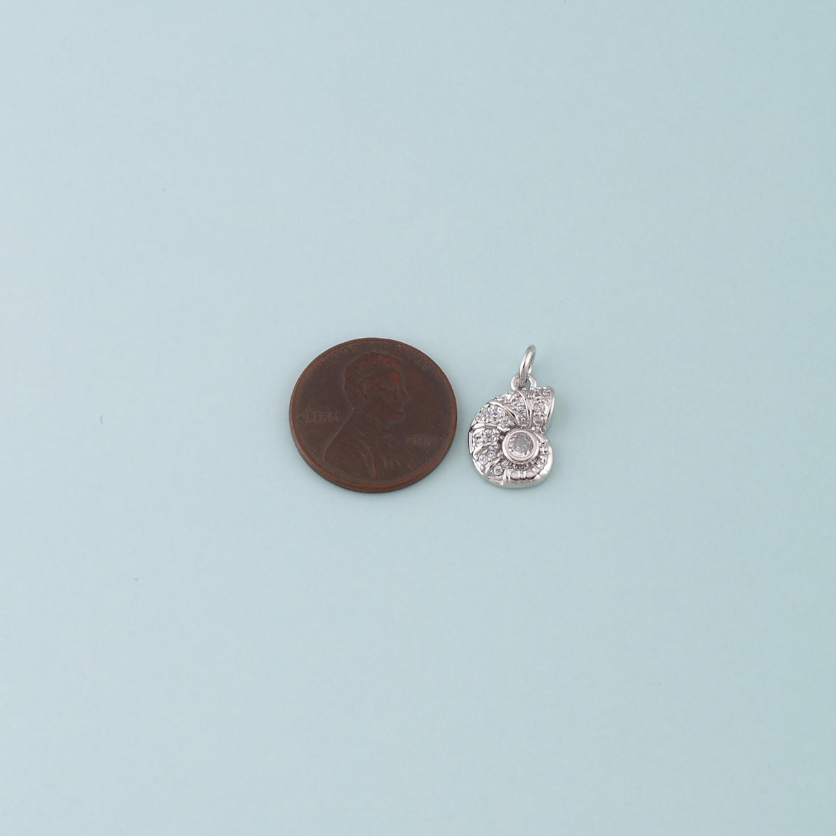 18K Gold Filled Shell CZ Charm Pendant for Jewelry Making