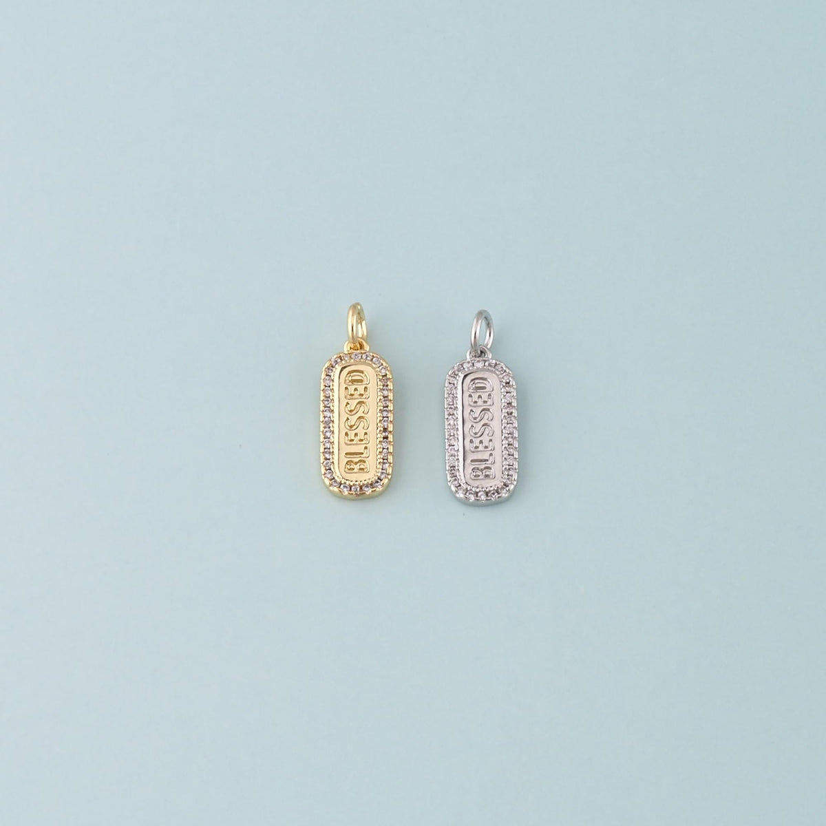 18K Gold Filled Hand CZ Charm Pendant for Jewelry Making