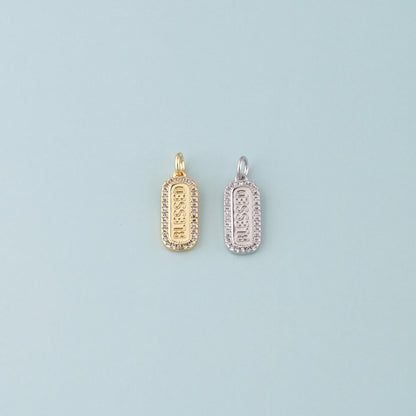 18K Gold Filled Hand CZ Charm Pendant for Jewelry Making
