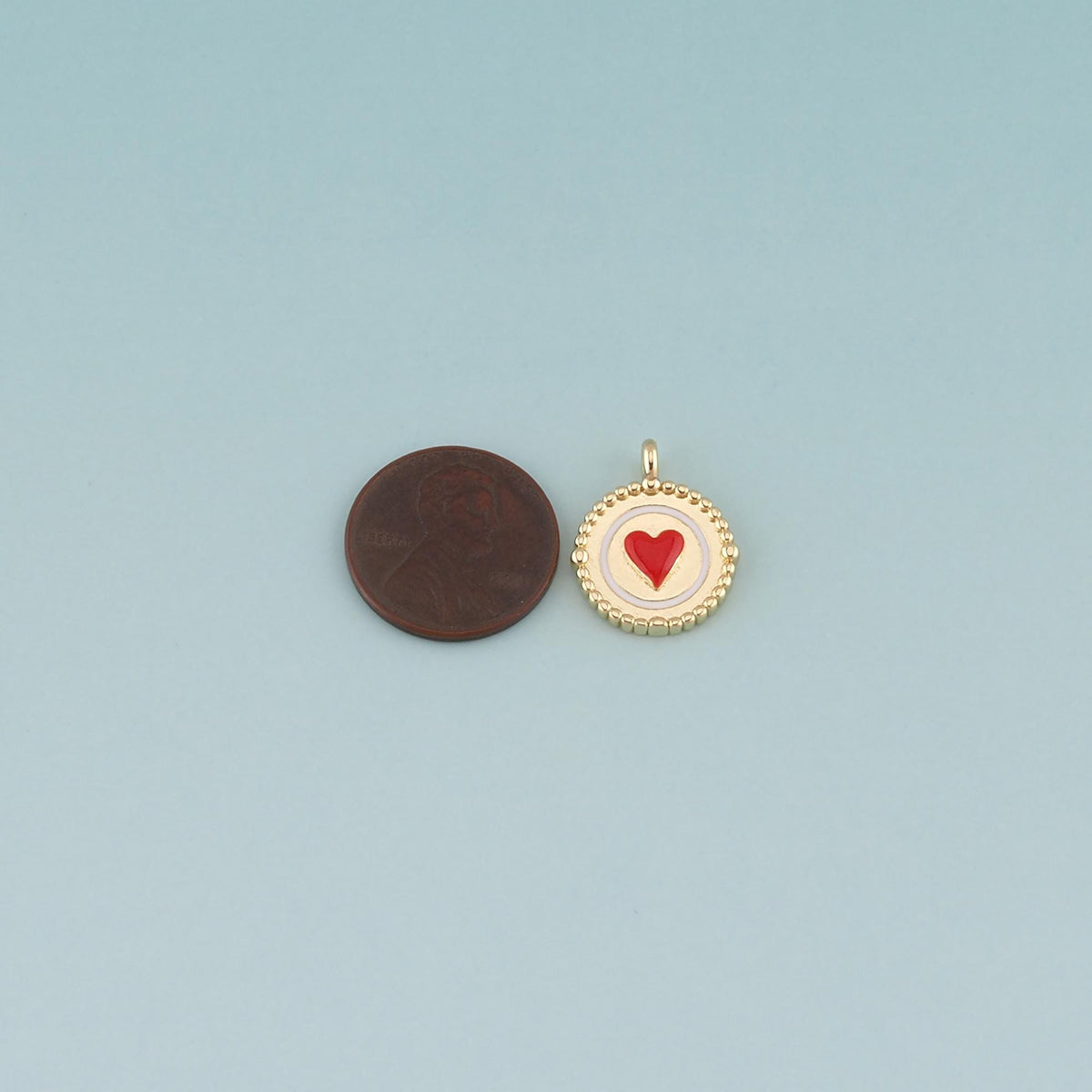 Gold Heart Charms,18K Gold Filled Heart Pendant,Enamel Heart Charm Bracelet Necklace for DIY Jewelry Making Supply