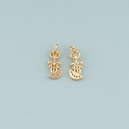 18K Gold Filled Hand CZ Charm Pendant for Jewelry Making