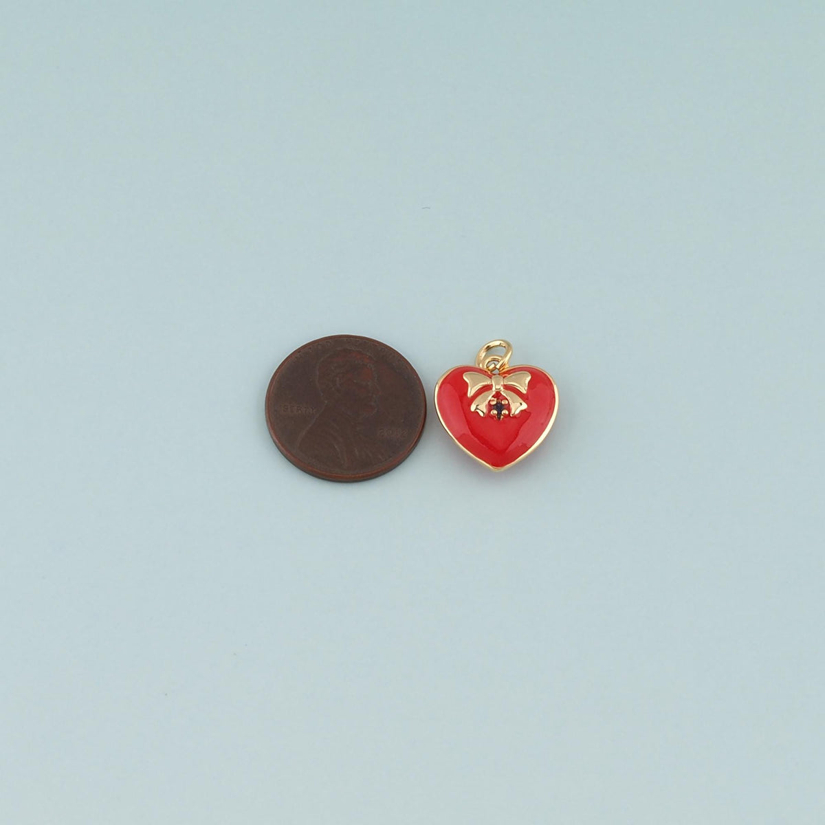18K Gold Filled Heart Enamel Charm Pendant for Jewelry Making