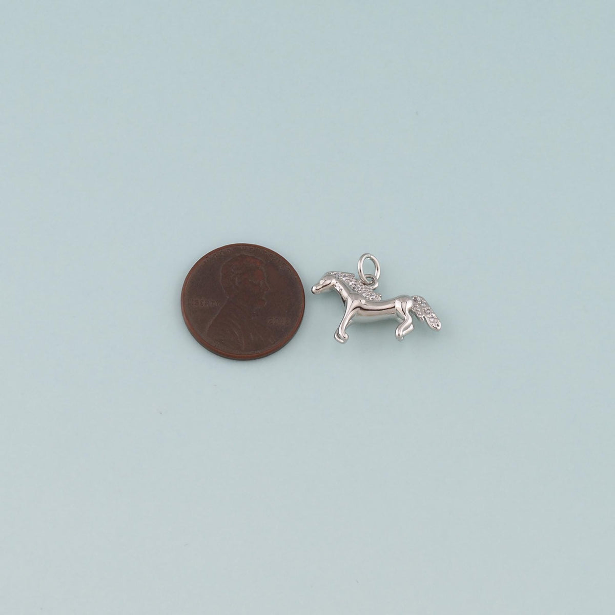 18K Gold Filled Horse CZ Charm Pendant for Jewelry Making