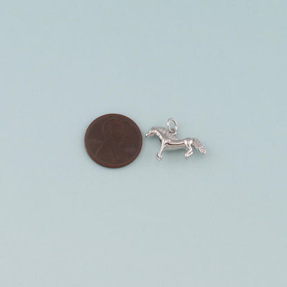 18K Gold Filled Horse CZ Charm Pendant for Jewelry Making
