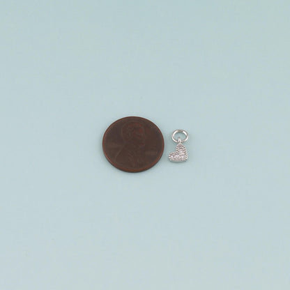 18K Gold Filled Heart CZ Charm Pendant for Jewelry Making