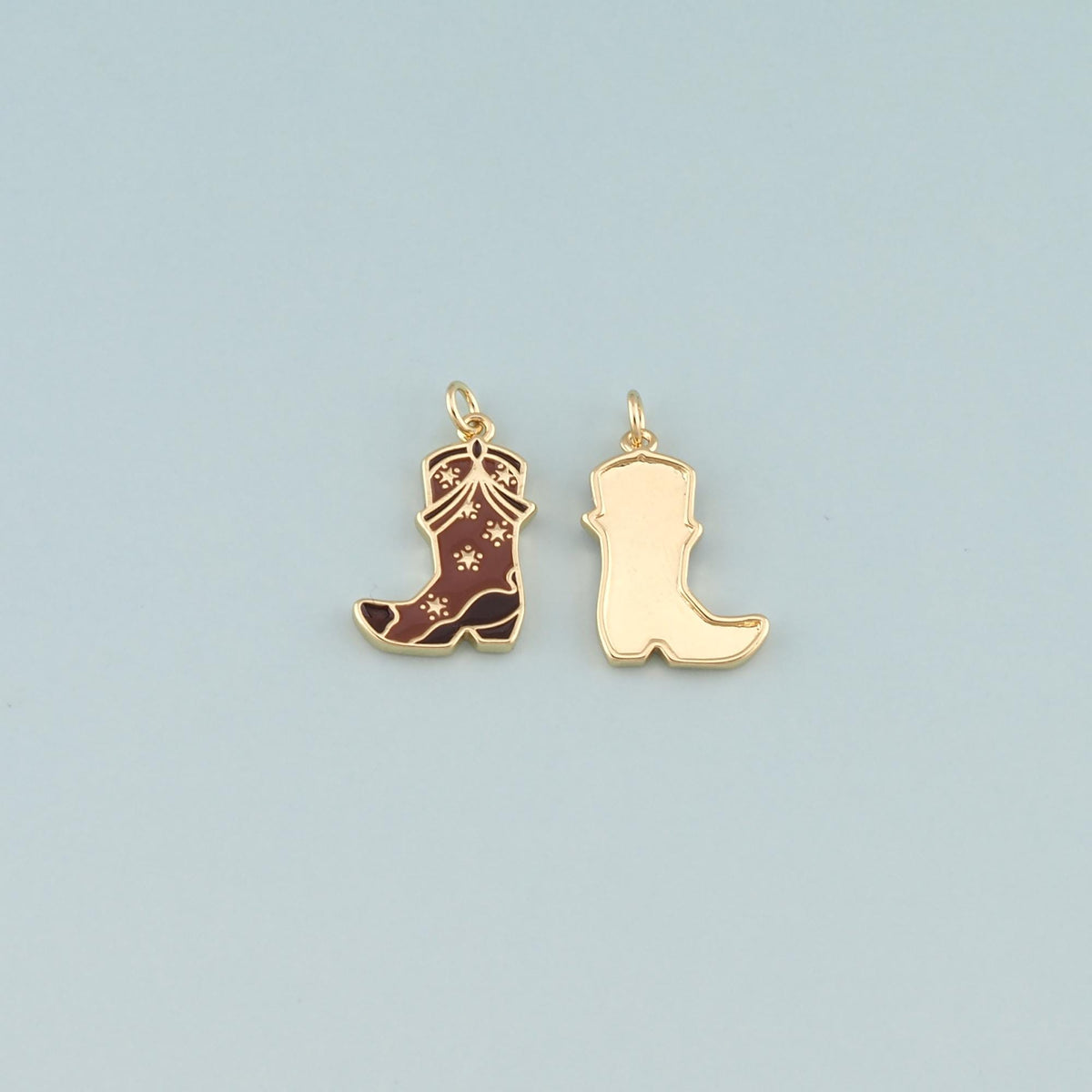 Gold Boots Charms,18K Gold Filled Boots Pendant,Enamel Cowboy Boots Charm Bracelet Necklace for DIY Jewelry Making Supply
