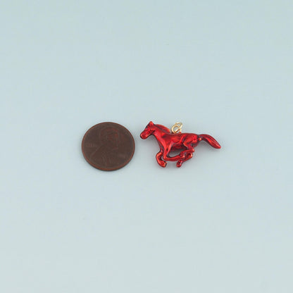 18K Gold Filled Horse Enamel Charm Pendant for Jewelry Making