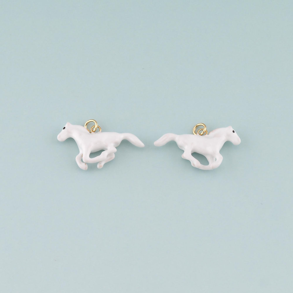 18K Gold Filled Horse Enamel Charm Pendant for Jewelry Making