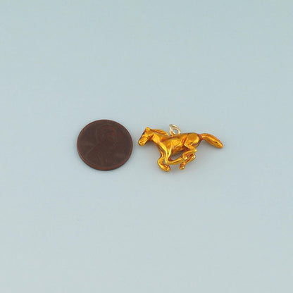 18K Gold Filled Horse Enamel Charm Pendant for Jewelry Making