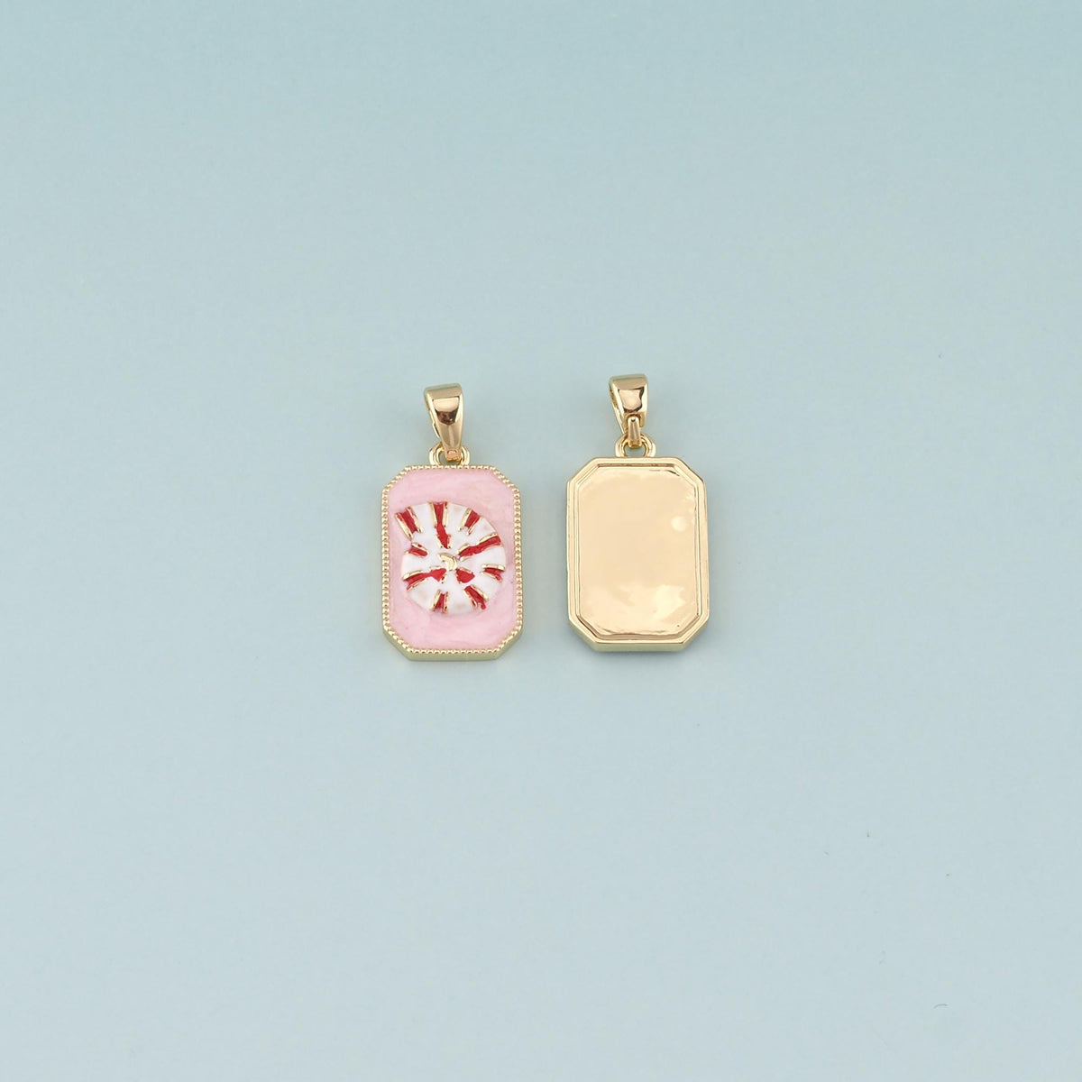 Gold Shell Charms,18K Gold Filled Conch Pendant,Enamel Conch Shell Charm Bracelet Necklace for DIY Jewelry Making Supply