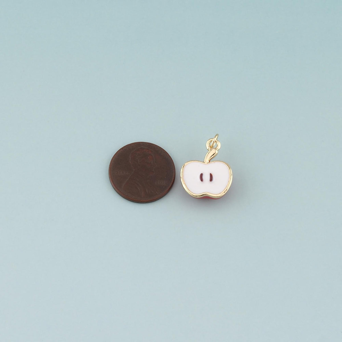 Gold Apple Charms,18K Gold Filled Apple Pendant,Enamel Fruit Charm Bracelet Necklace for DIY Jewelry Making Supply