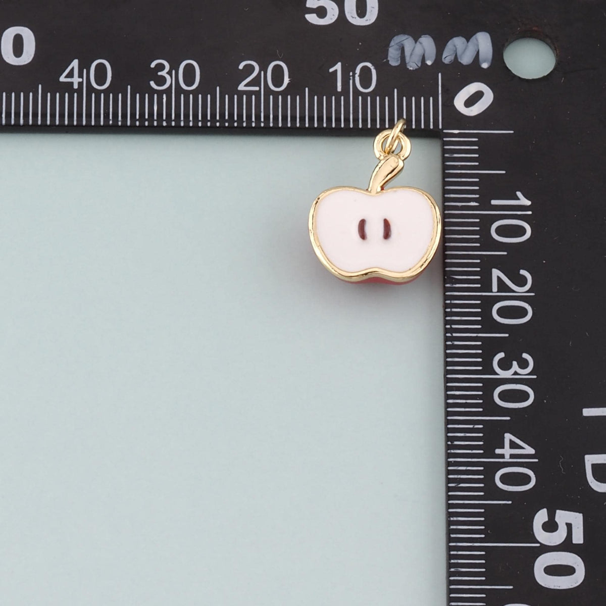 Gold Apple Charms,18K Gold Filled Apple Pendant,Enamel Fruit Charm Bracelet Necklace for DIY Jewelry Making Supply