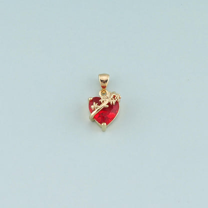 18K Gold Filled Heart Charm Pendant for Jewelry Making
