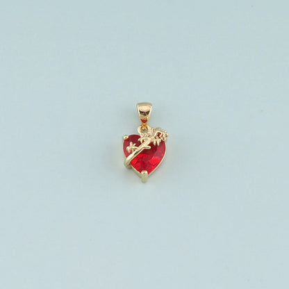 Gold Heart Charms,18K Gold Filled Sacred Heart Pendant,Dainty Religion Charm Bracelet Necklace for DIY Jewelry Making Supply