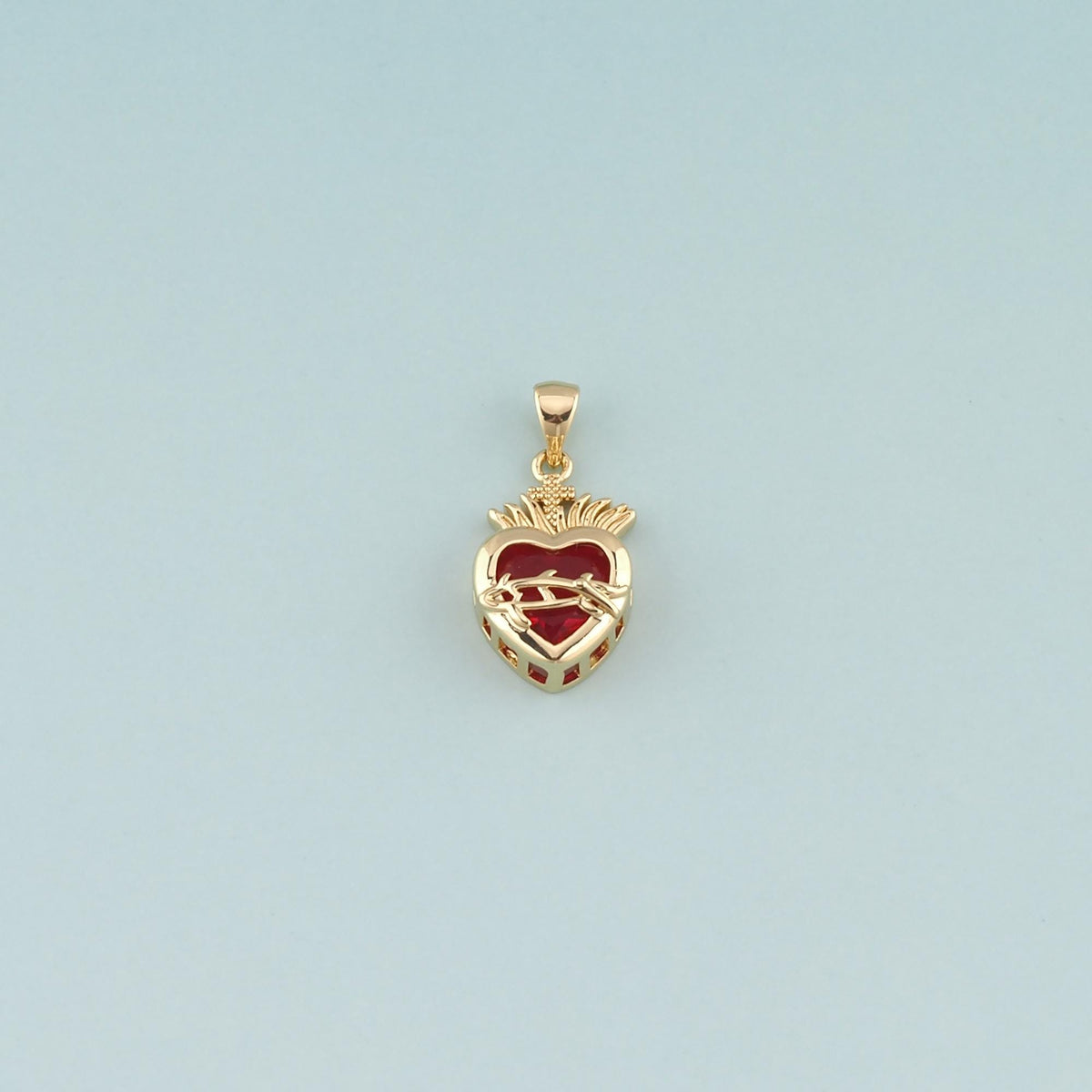 Gold Heart Charms,18K Gold Filled Sacred Heart Pendant,Dainty Religion Charm Bracelet Necklace for DIY Jewelry Making Supply