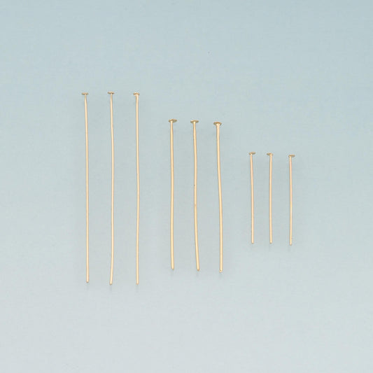 100Pcs 18K Gold Filled Flat Head Pins for DIY Jewelry Making Supply