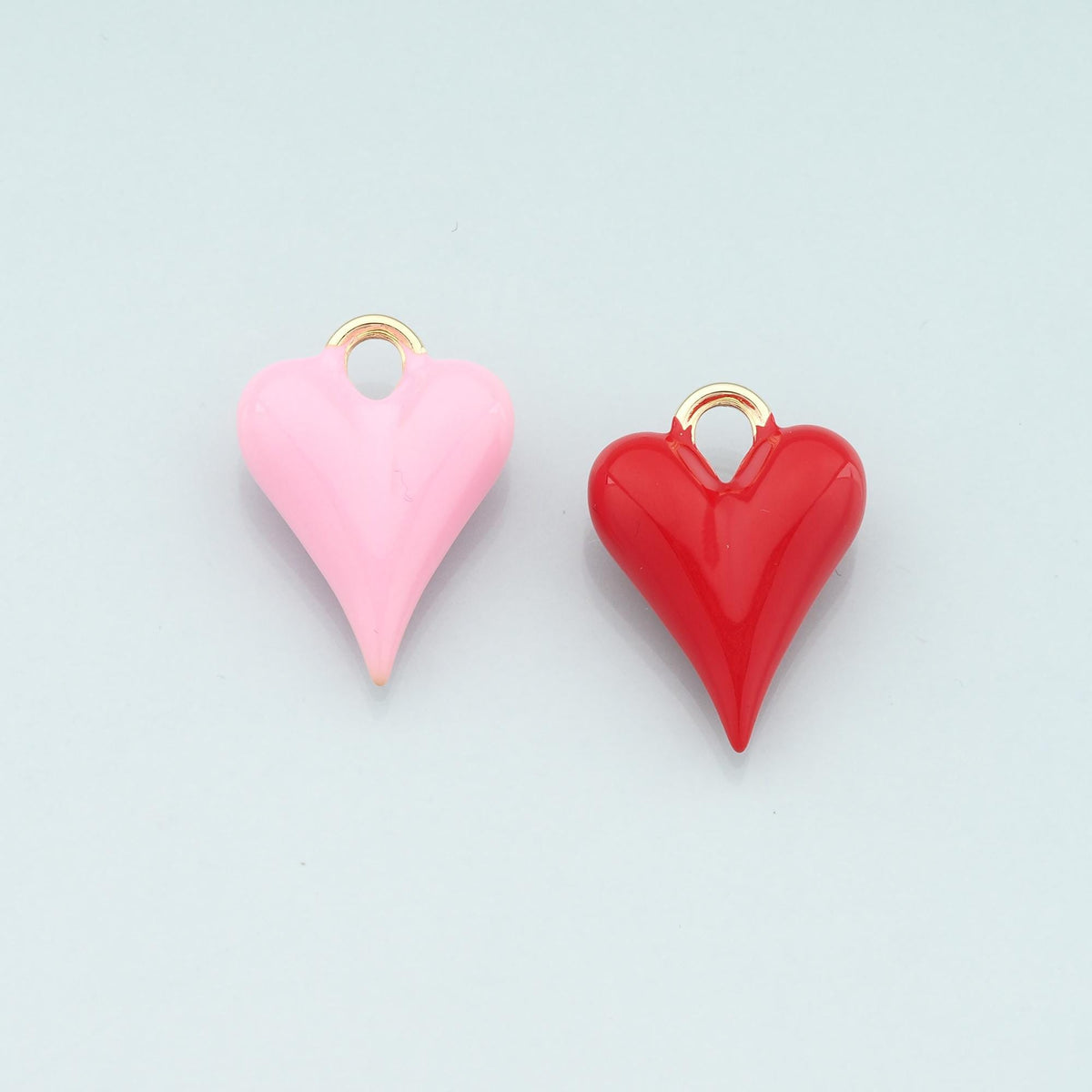 18K Gold Filled Enamel Heart Charm Pendant for Jewelry Making