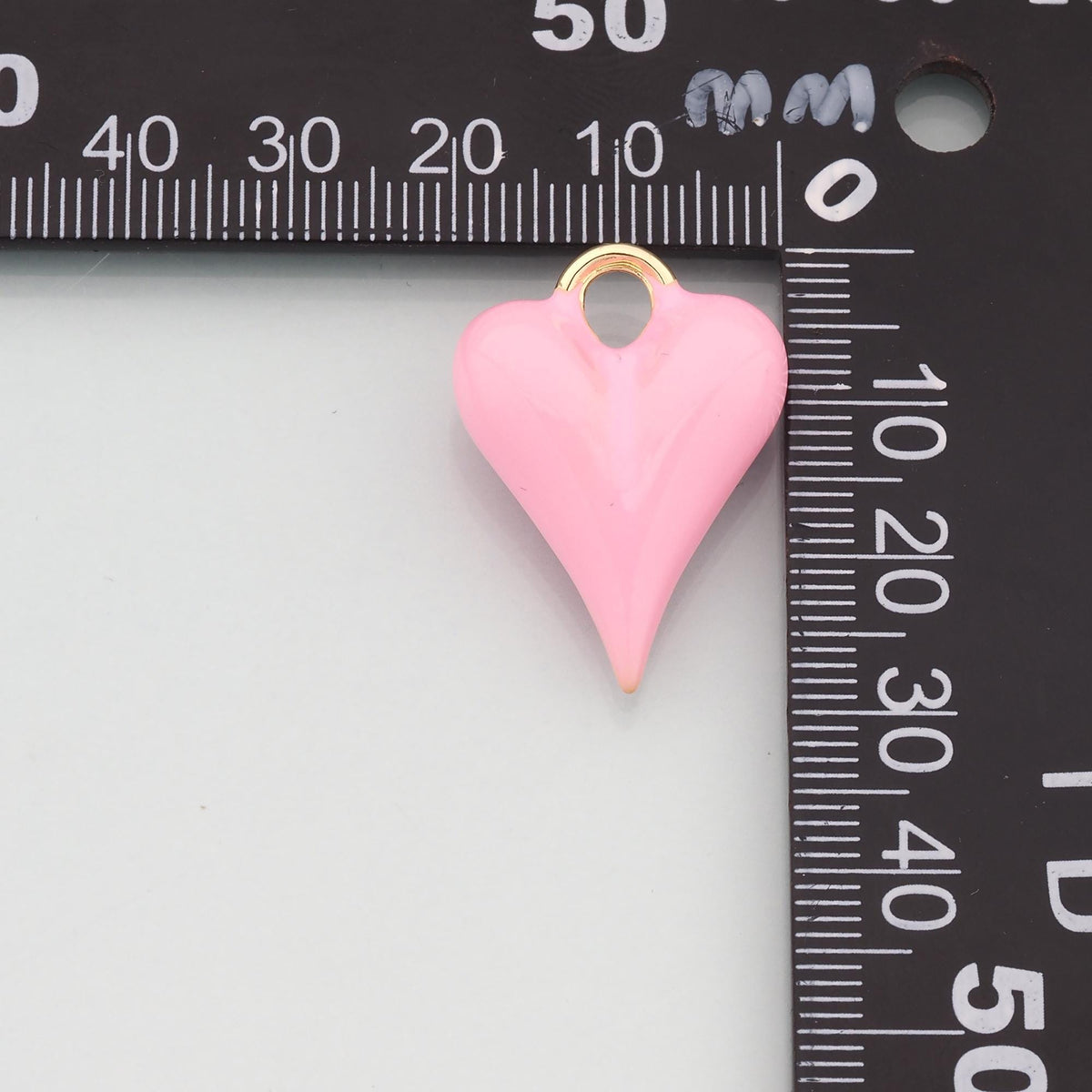 18K Gold Filled Enamel Heart Charm Pendant for Jewelry Making