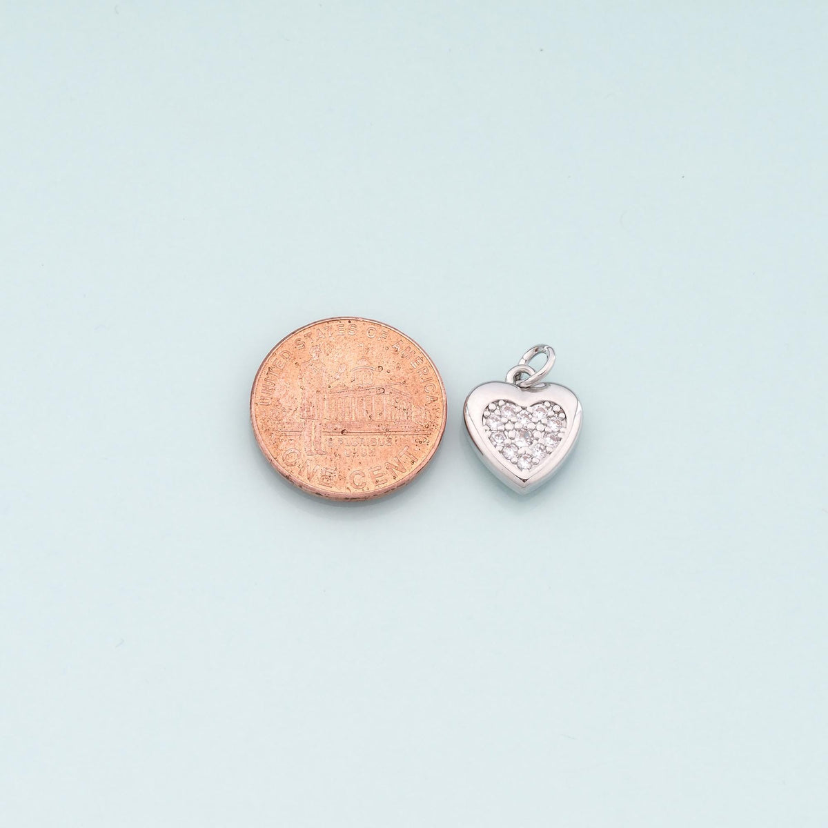 Gold Heart Charms,18K Gold Filled Heart Pendant,CZ Micro Pave Heart Charm Bracelet Necklace for DIY Jewelry Making Supply