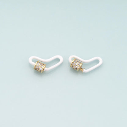 18K Gold Filled Heart Carabiner Clasp,Buckle Clasp,Carabiner Screw Clasp,Turnbuckle for DIY Jewelry