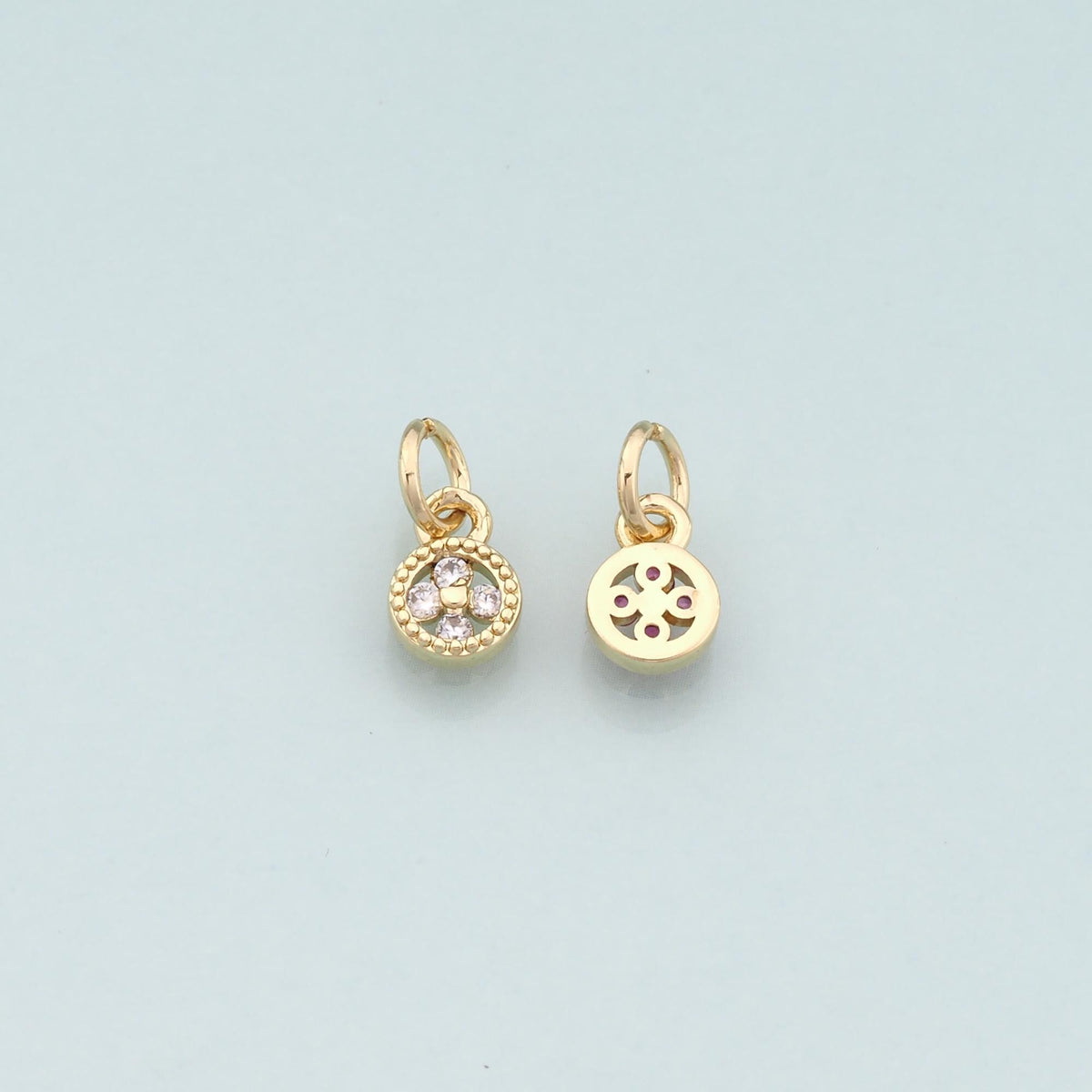 18K Gold Filled Hand CZ Charm Pendant for Jewelry Making