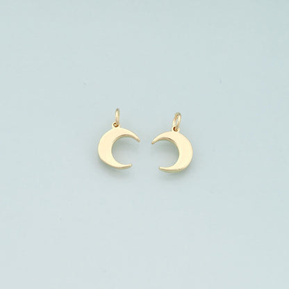18K Gold Filled Moon Charm Pendant for Jewelry Making