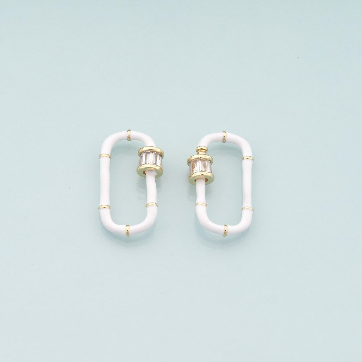 18K Gold Filled Enamel Oval Carabiner Clasp,Buckle Clasp,Carabiner Screw Clasp,Turnbuckle,for DIY Jewelry