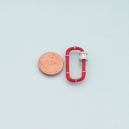 18K Gold Filled Enamel Oval Carabiner Clasp,Buckle Clasp,Carabiner Screw Clasp,Turnbuckle,for DIY Jewelry
