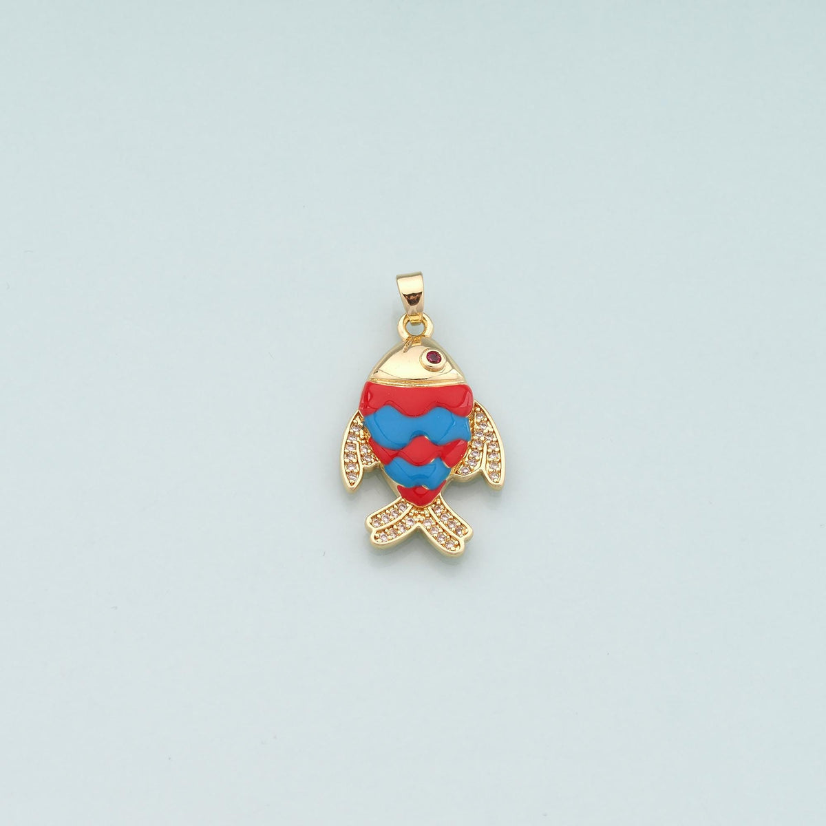 Gold Fish Charms,18K Gold Filled Fish Pendant,Enamel Ocean Charm Bracelet Necklace for DIY Jewelry Making Supply