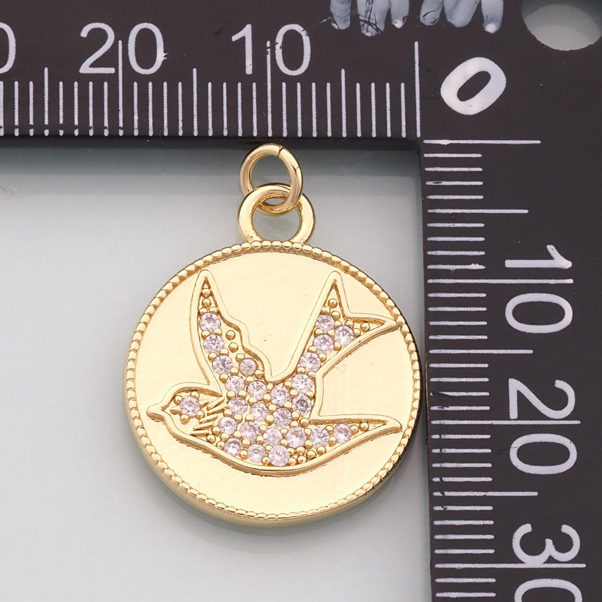 Gold Animal Charms,18K Gold Filled Bird Pendant,CZ Micro Pave Bird Charm Bracelet Necklace for DIY Jewelry Making Supply