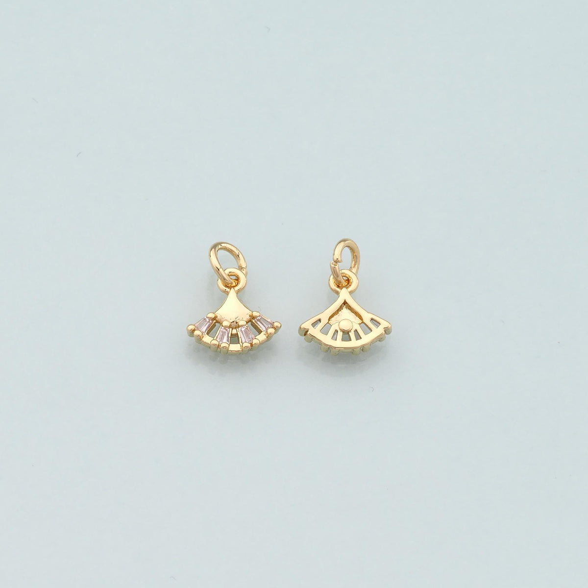 18K Gold Filled Cubic Zirconia Charm Pendant for Jewelry Making