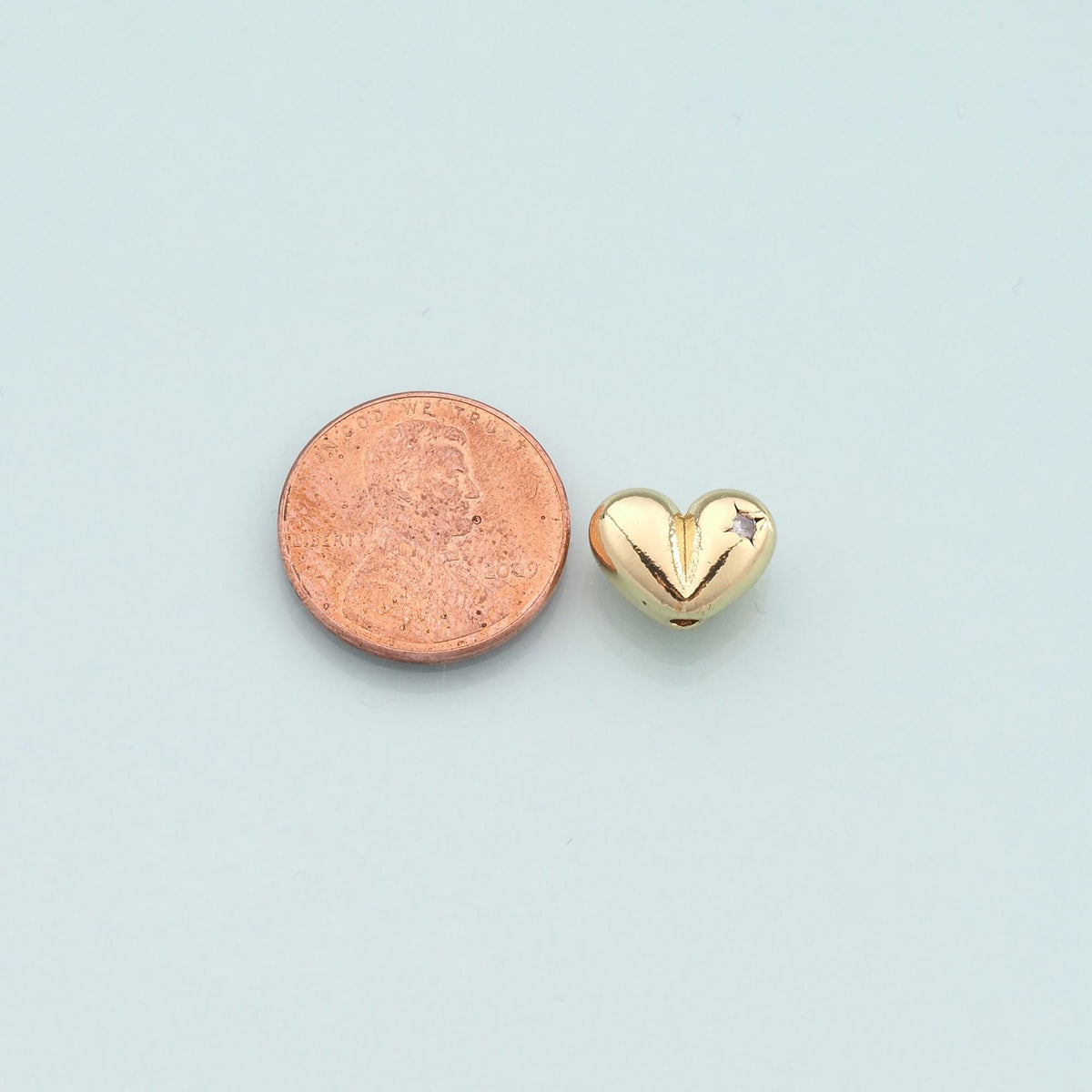 18K Gold Filled Heart Spacer Beads for Jewelry Making